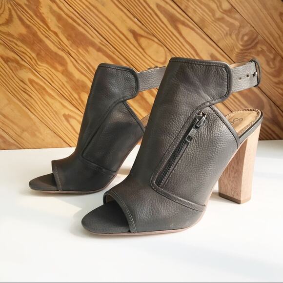 Splendid Leather Peep Toe Bootie - Picture 1 of 9